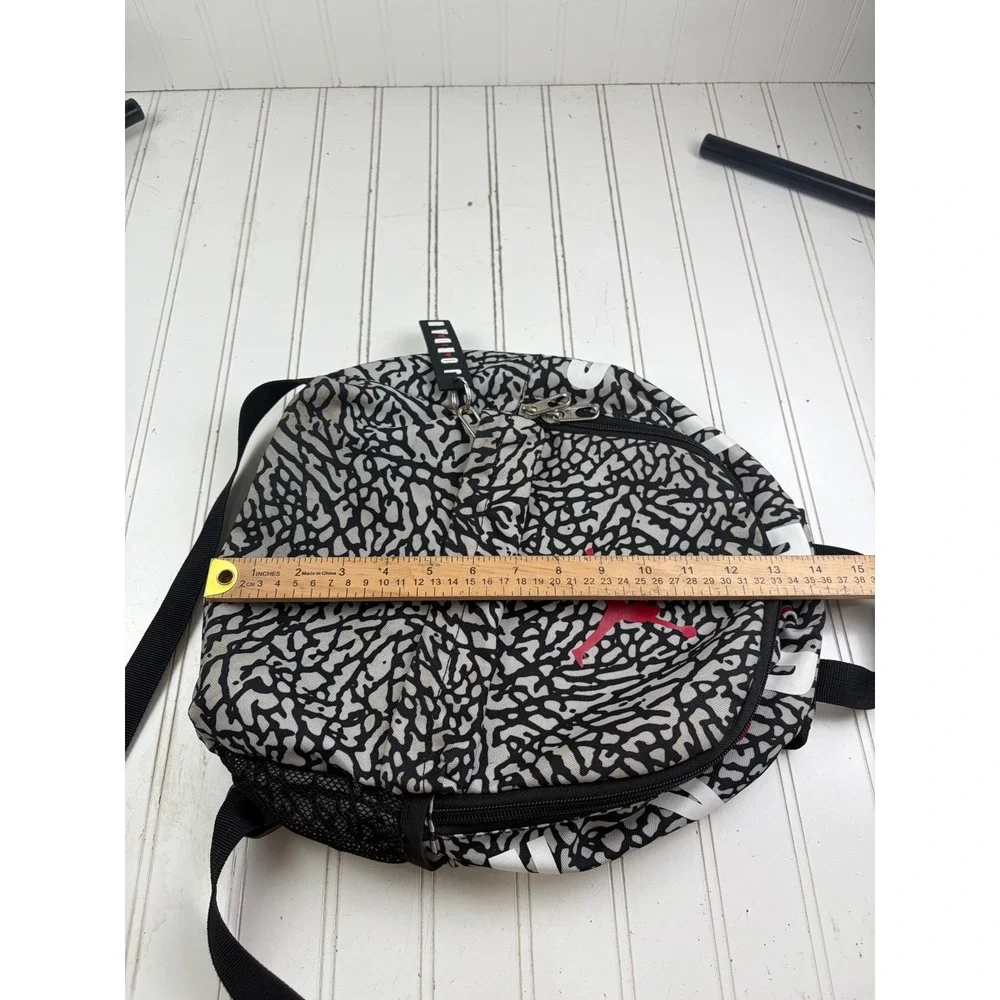 Jordan Vintage Y2K Wolf Gray Elephant Print White Red Jumpman Logo Backpack Bag
